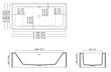 PLATINUM TUB - Freestanding rectangular custom bathtub by MOMA Design - view 3